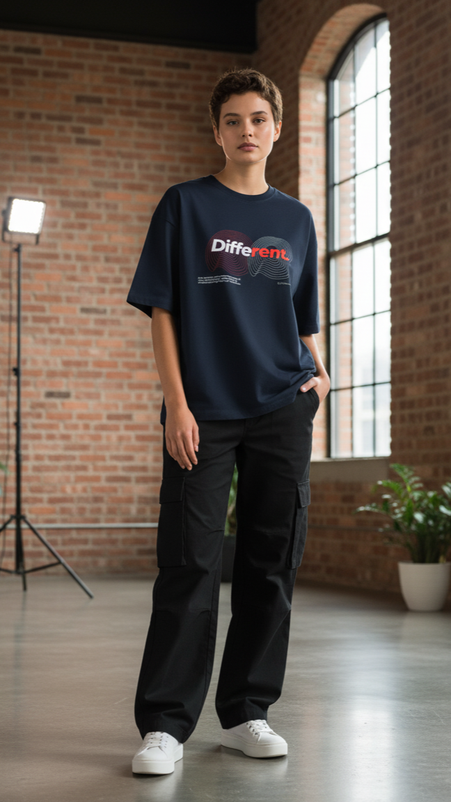 Different | Casual Elegance | Unisex Terry Oversized Tee